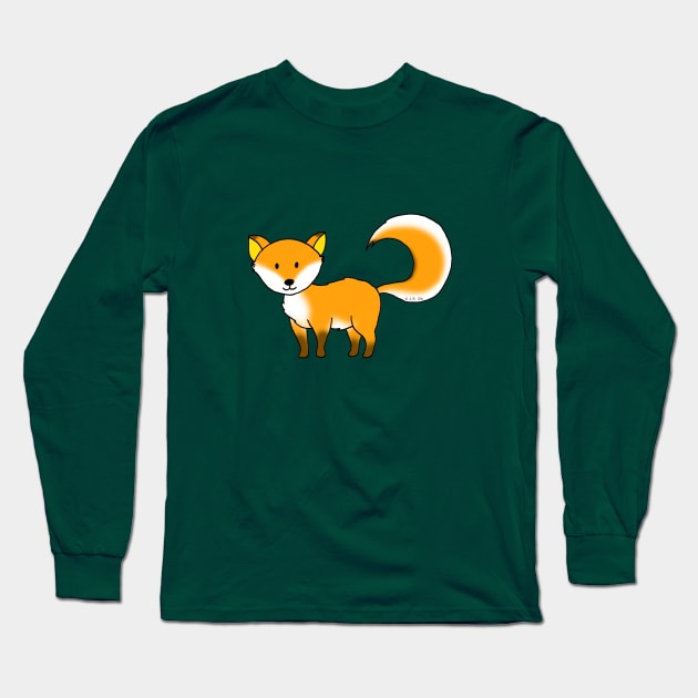 cute orange fox Long Sleeve T-Shirt by cartoonygifts